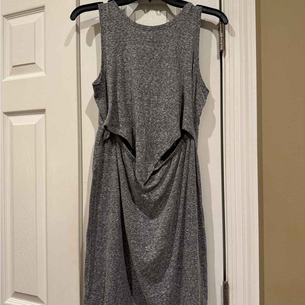 Aerie Gray Cut Out knot tank Dress, SZ S, EUC